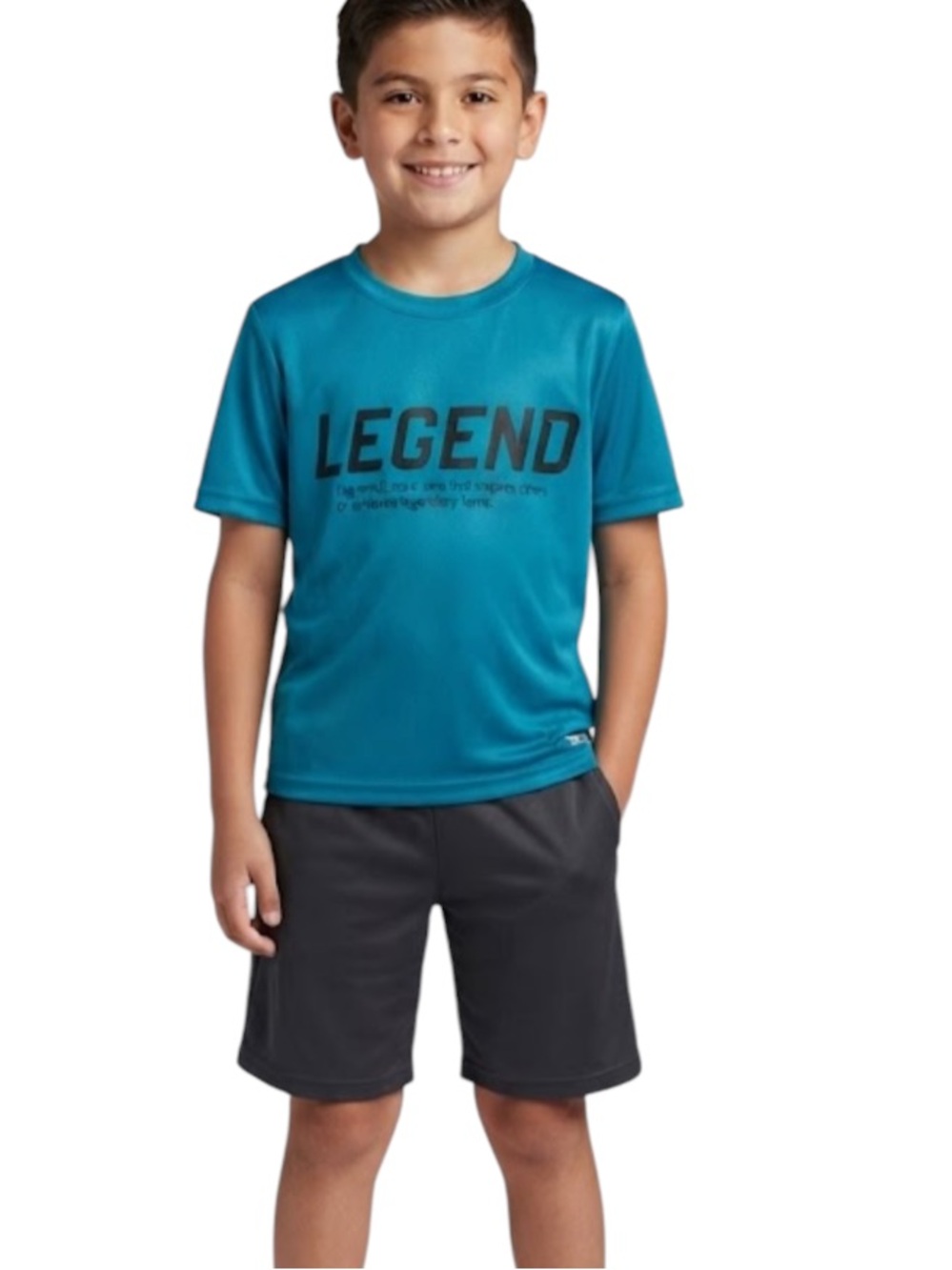 Teal Graphic T-Shirt with 'Legend' Print hind size 8 S in excellent condition